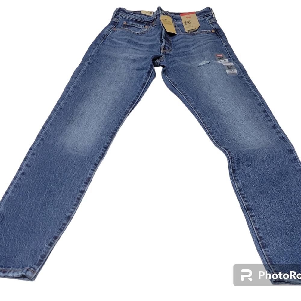 Levi’s 501s Button-Fly Skinny Jeans Women’s 26W x 30L Medium Blue Denim